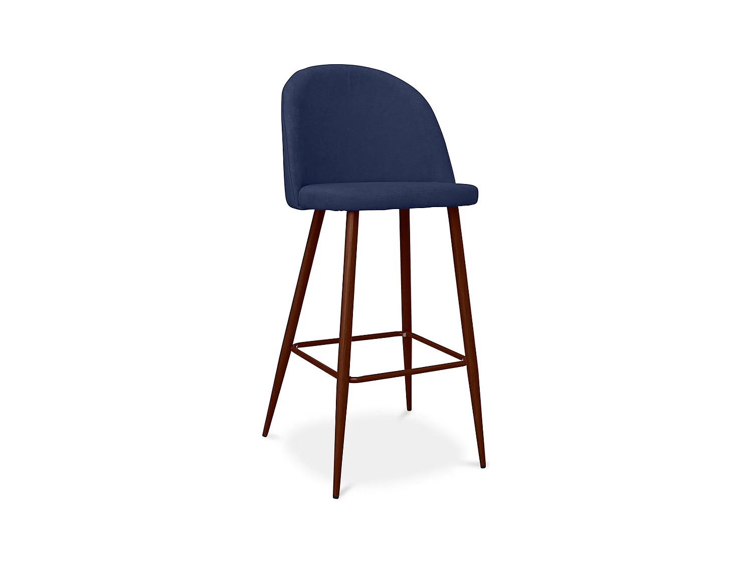 Tabouret rembourré en tissu - Design scandinave - 76cm - Evelyne Bleu foncé