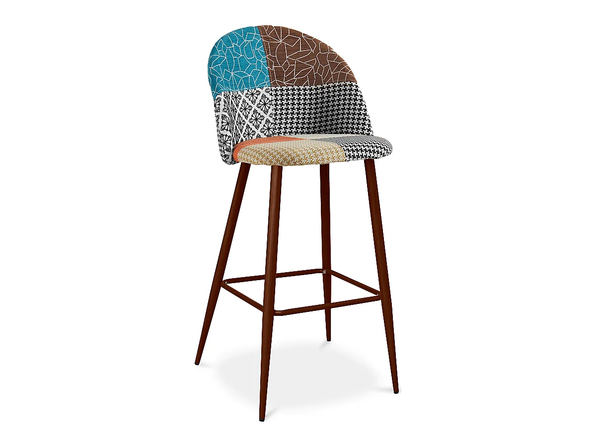 Gepolsterter Hocker im Patchwork-Stil - Skandinavischer Stil - Patty