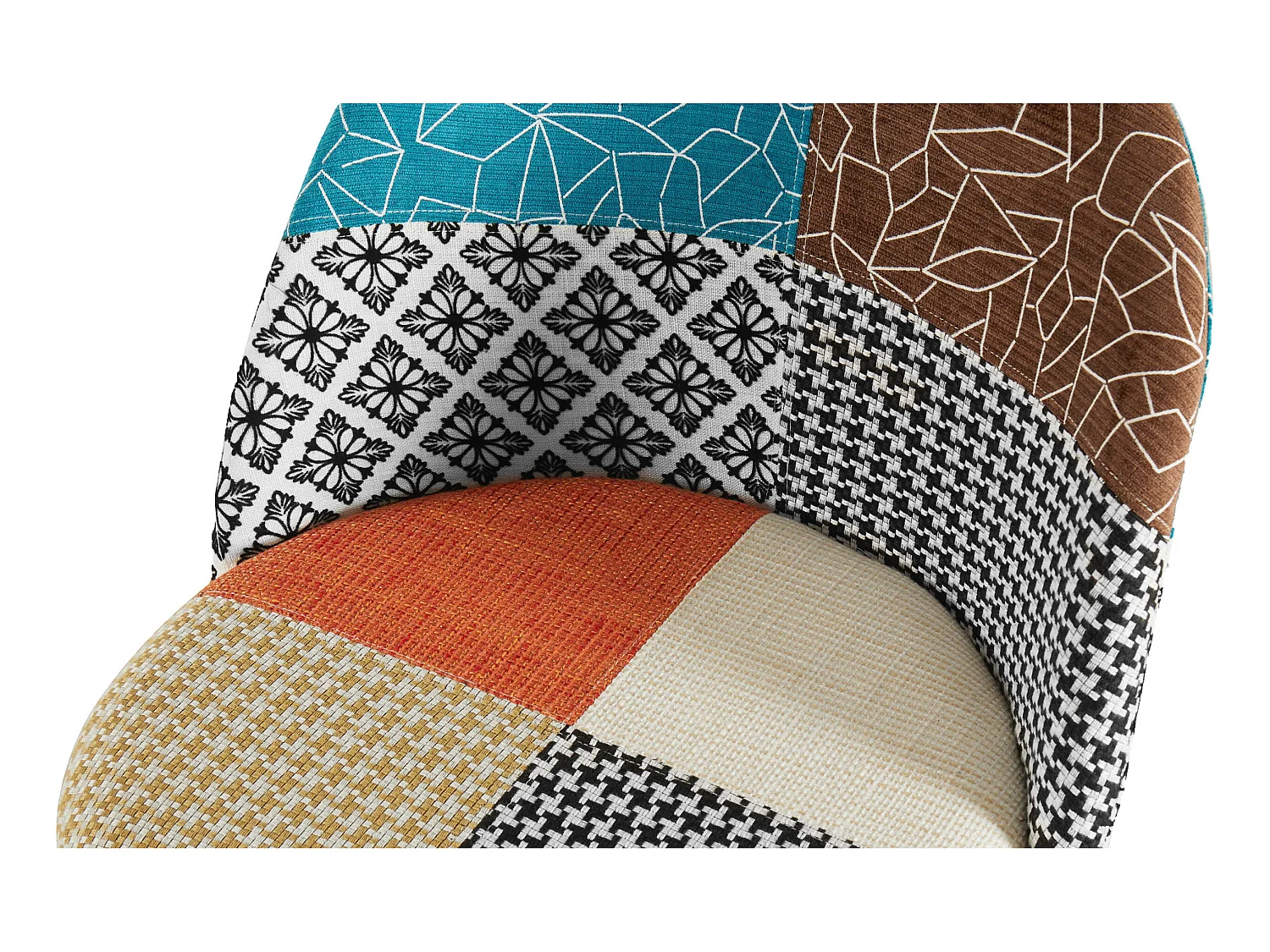 Gepolsterter Hocker im Patchwork-Stil - Skandinavischer Stil - Patty