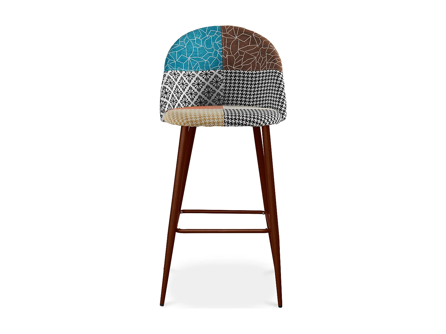 Tabouret Rembourré en Patchwork - Style Scandinave - Patty Multicolore