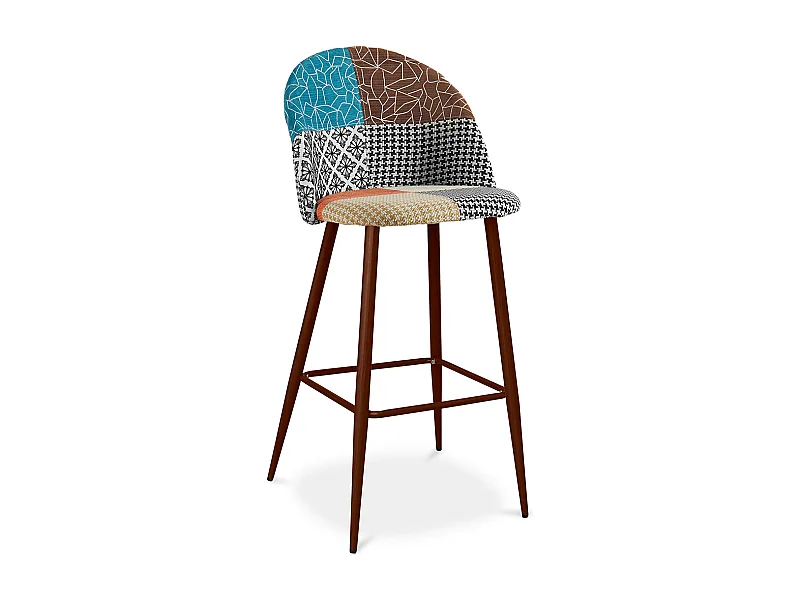 Sgabello Imbottito in Patchwork - Stile Scandinavo - Patty