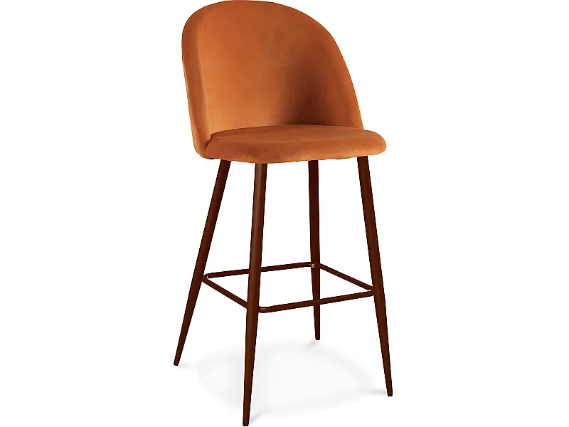 Sgabello imbottito in velluto - Design scandinavo - Evelyne