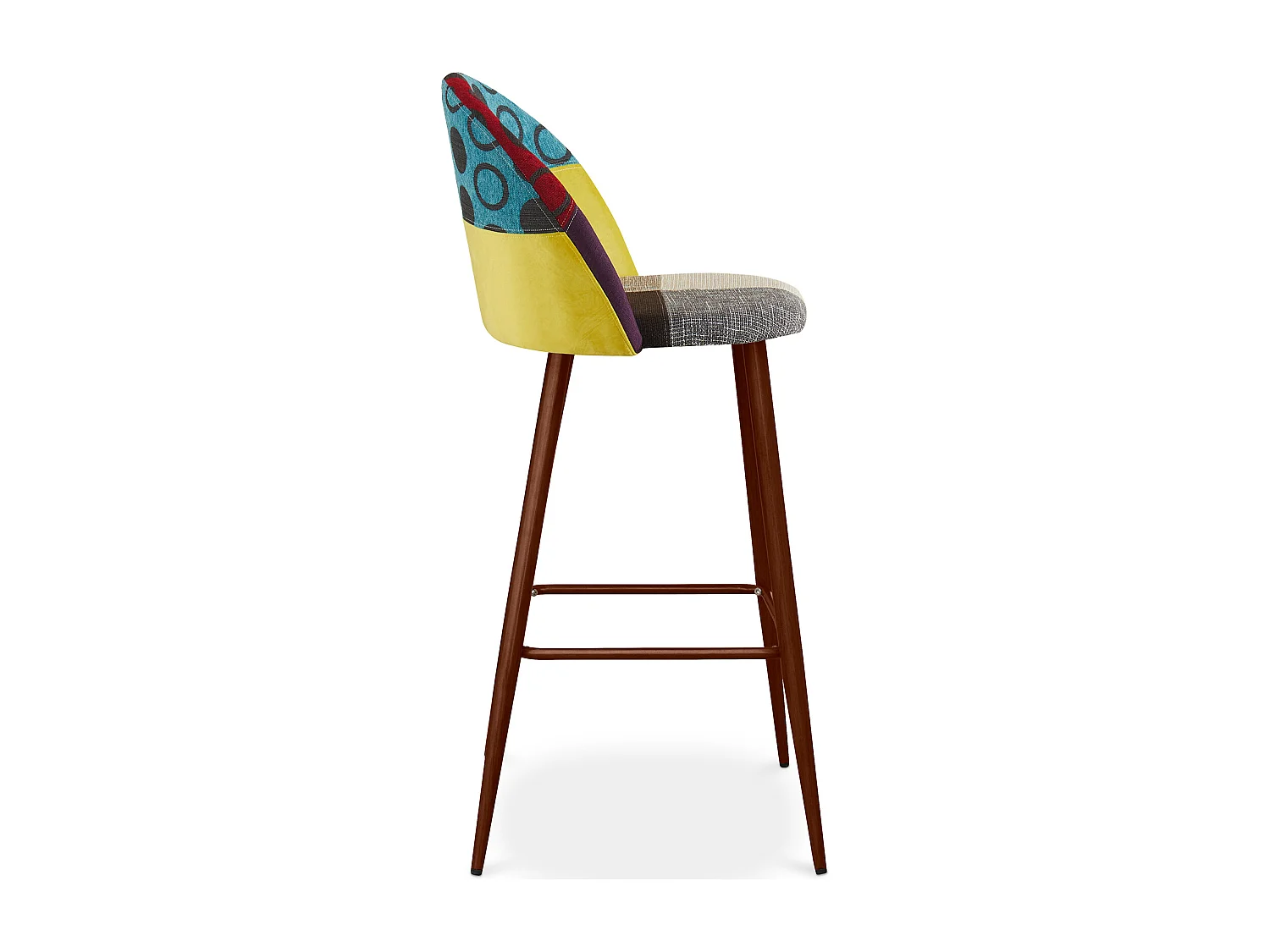 Tabouret Rembourré en Patchwork - Style Scandinave - Ray Multicolore