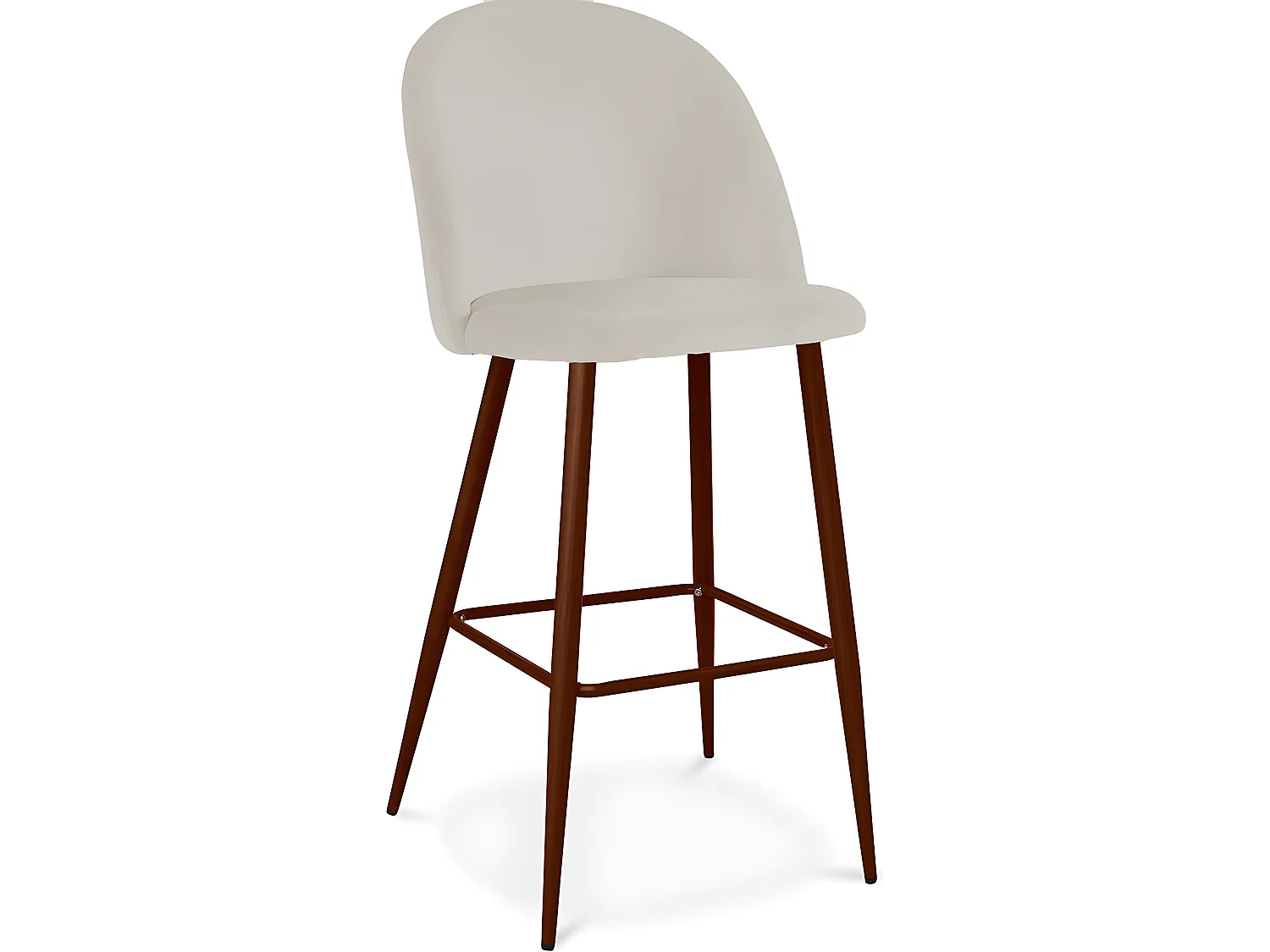 Tabouret tapissé en velours - Design scandinave - Evelyne Beige