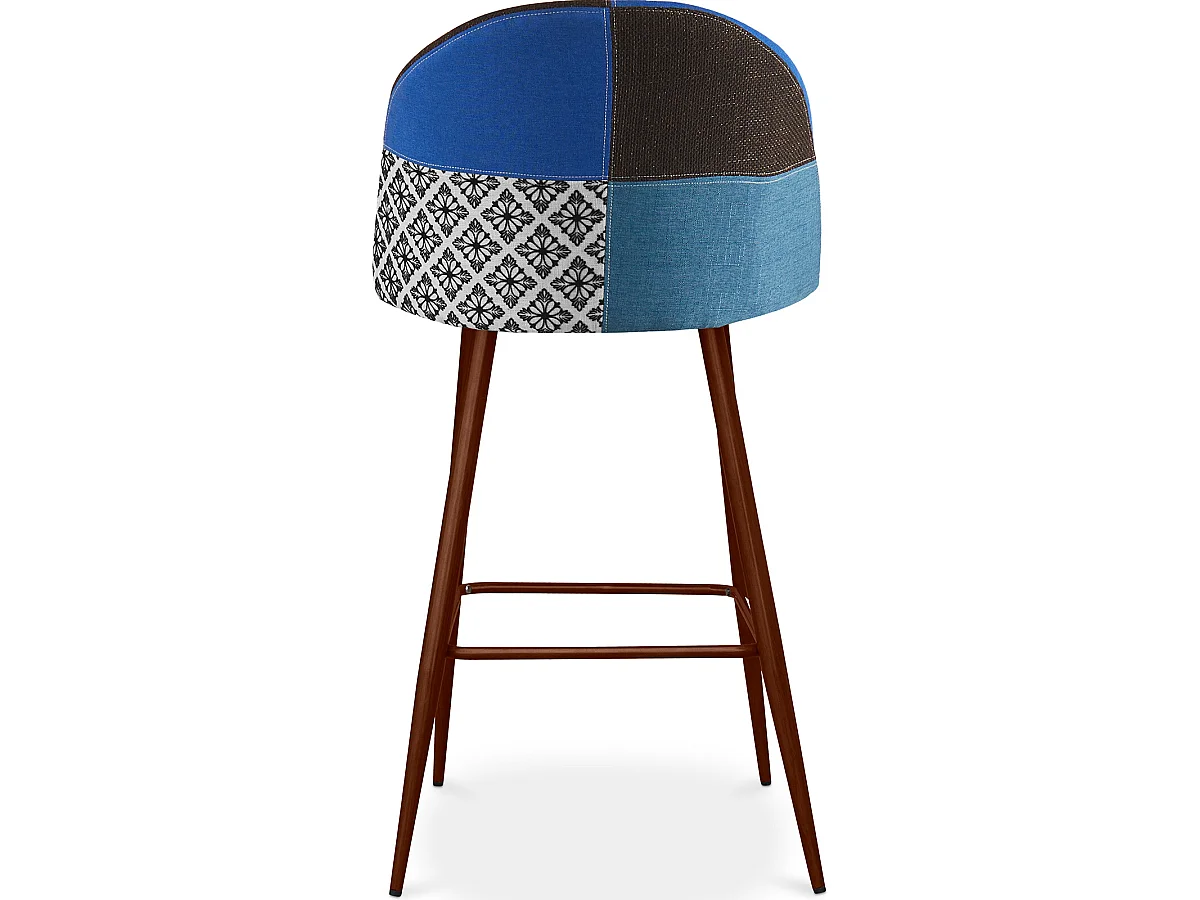 Tabouret Rembourré en Patchwork - Style Scandinave - Pixi Multicolore