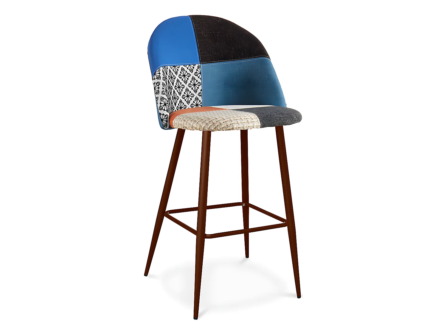 Gepolsterter Hocker im Patchwork-Stil - Skandinavischer Stil - Pixi