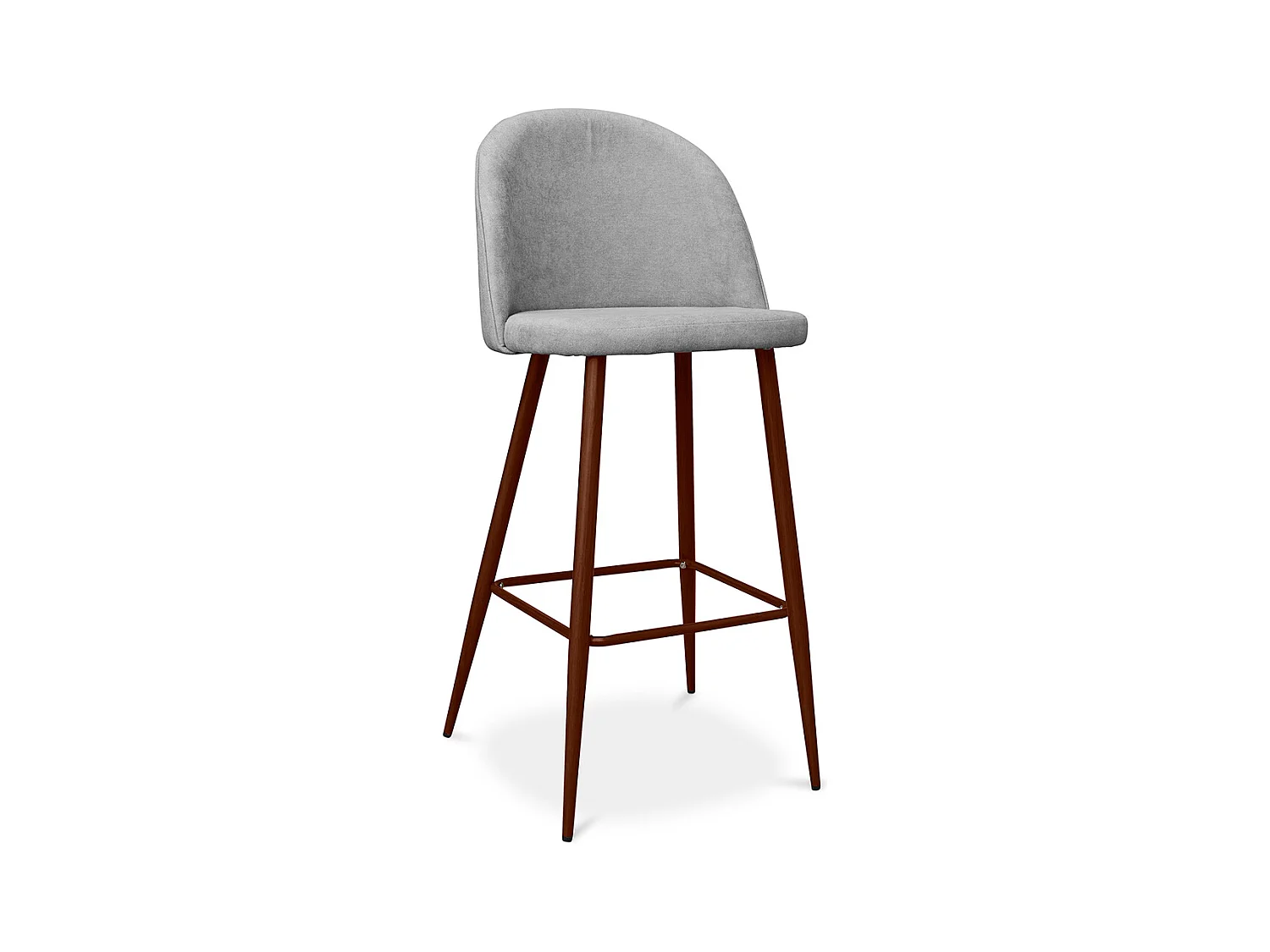 Tabouret rembourré en tissu - Design scandinave - 76cm - Evelyne Gris clair