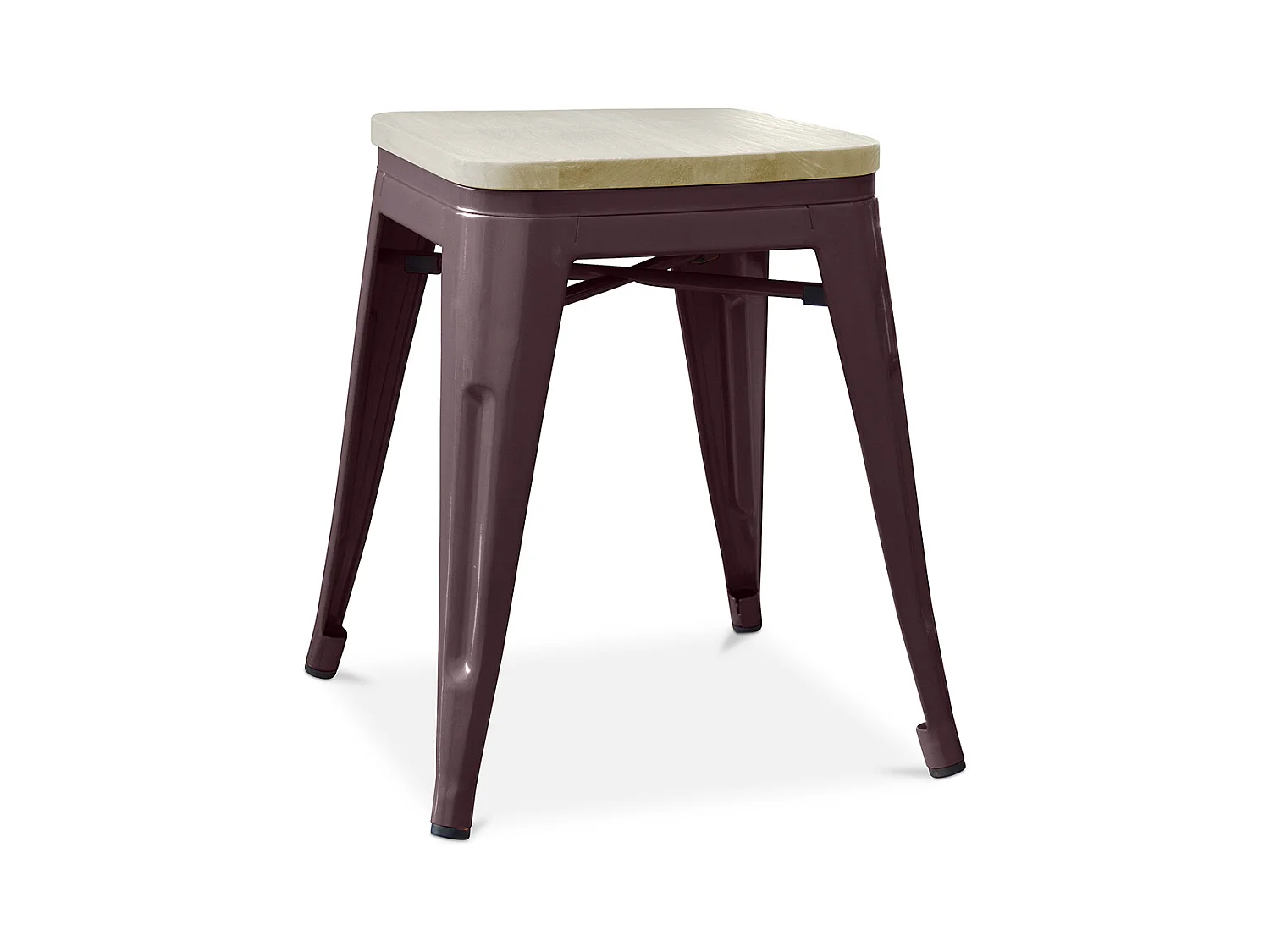 Taburete  Diseño Industrial - Madera y Metal - 45cm - Stylix