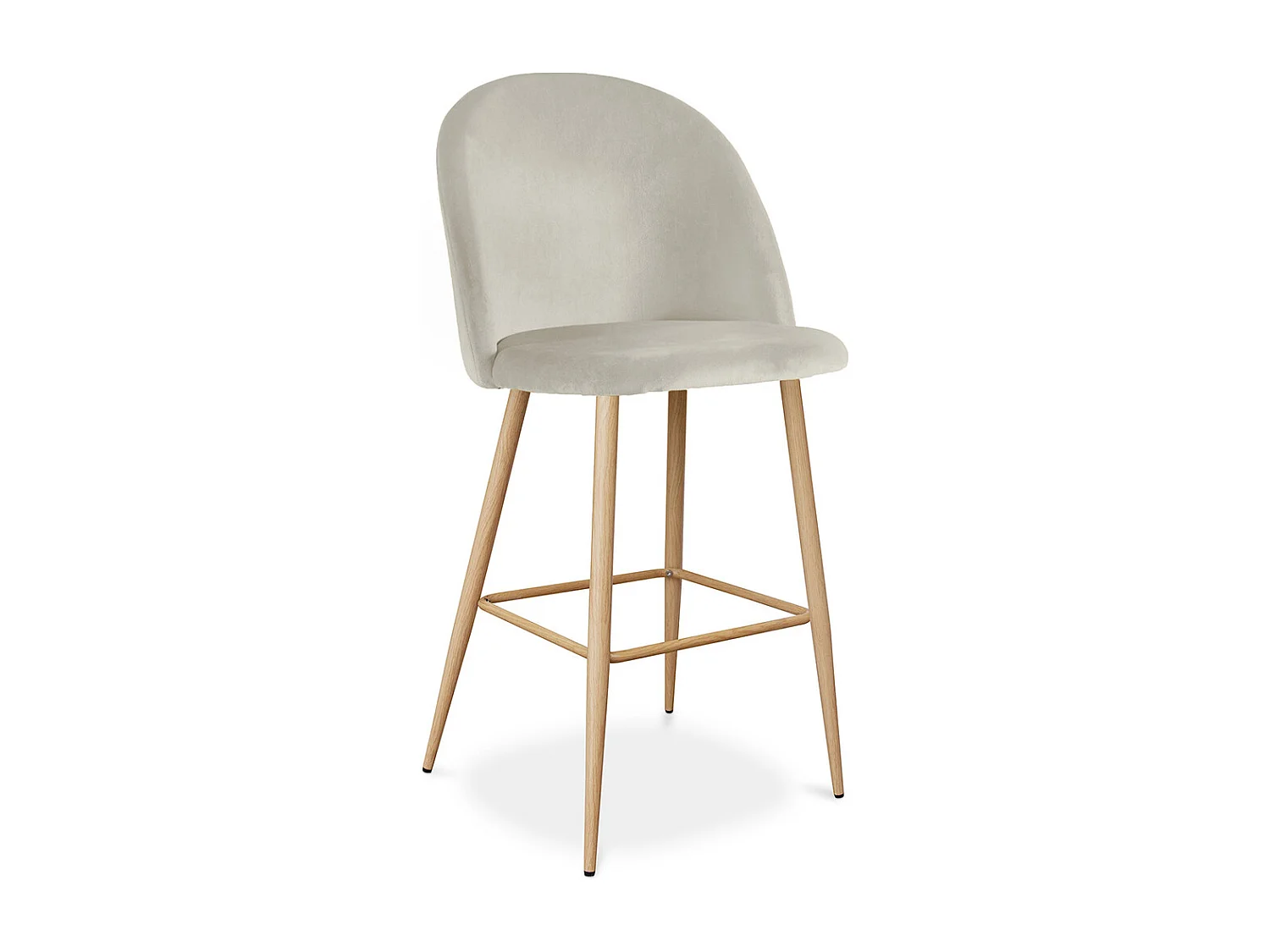 Taburete Tapizado en Terciopelo - Diseño Escandinavo - Evelyne