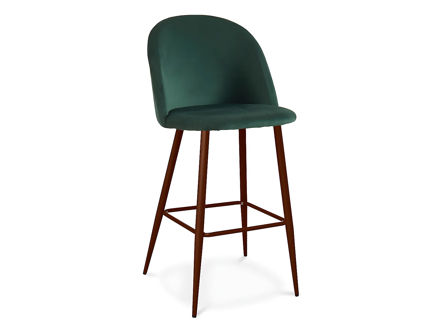 Tabouret tapissé en velours - Design scandinave - Evelyne Vert foncé