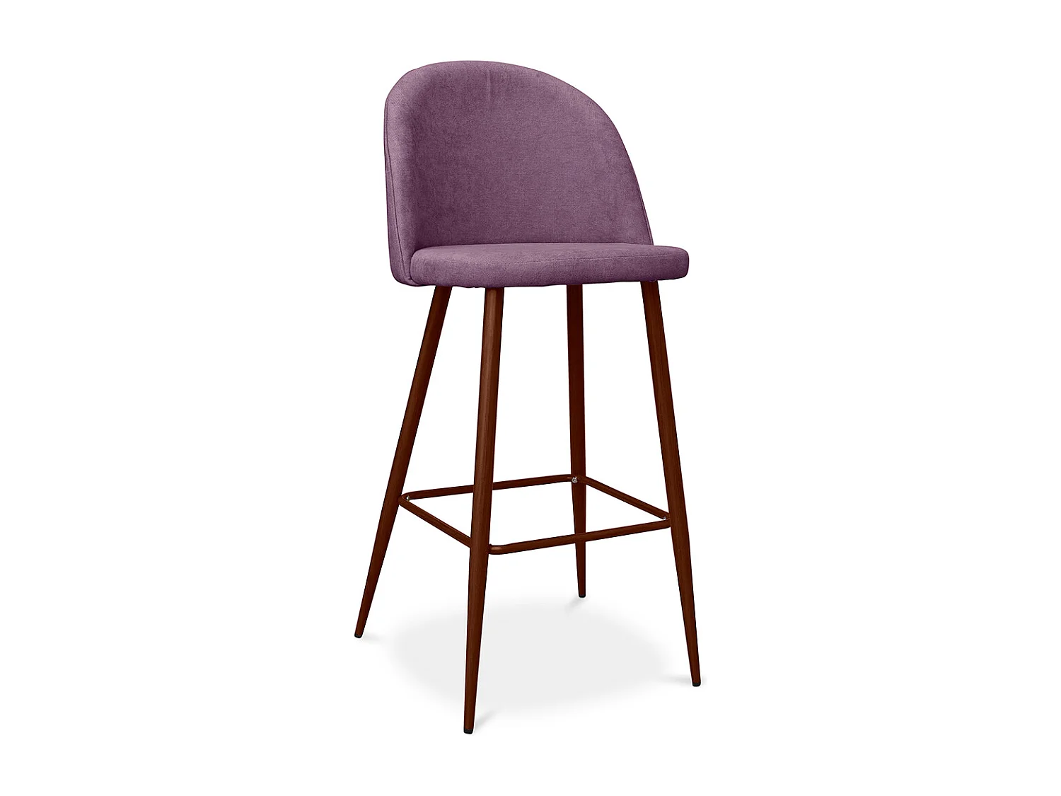 Tabouret rembourré en tissu - Design scandinave - 76cm - Evelyne Violet