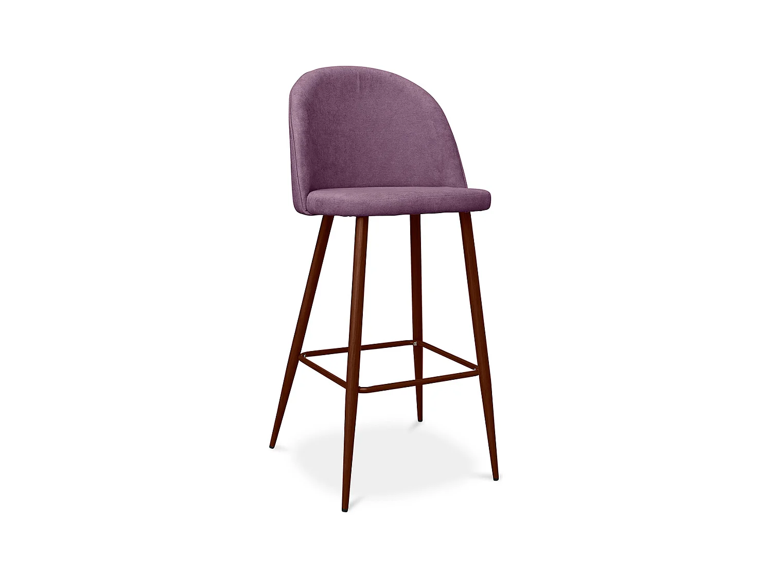 Tabouret rembourré en tissu - Design scandinave - 76cm - Evelyne Violet