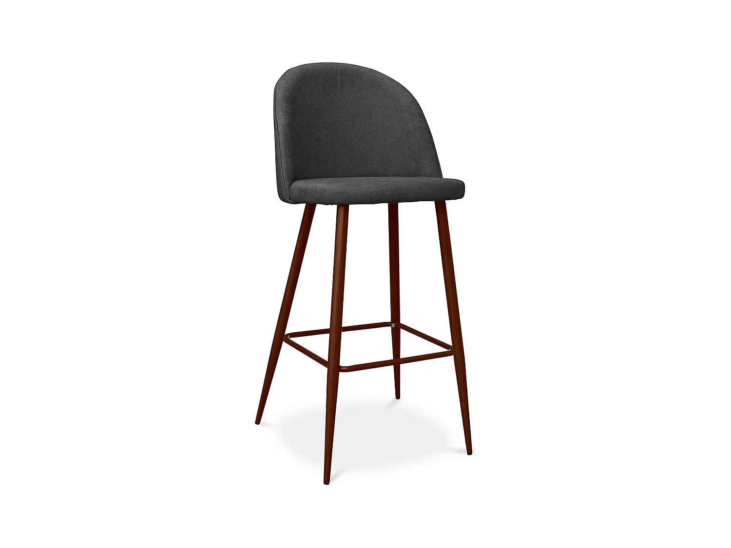 Tabouret rembourré en tissu - Design scandinave - 76cm - Evelyne Gris foncé