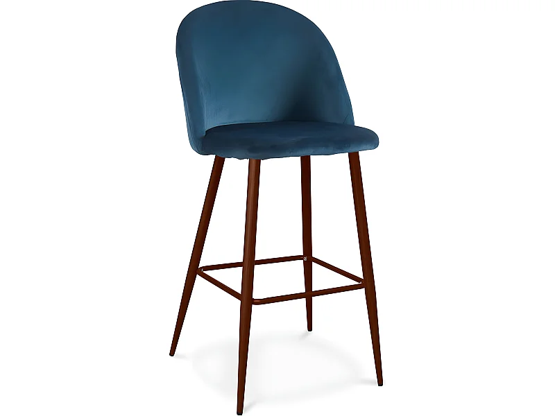 Samtgepolsterter Hocker - Skandinavisches Design - Evelyne