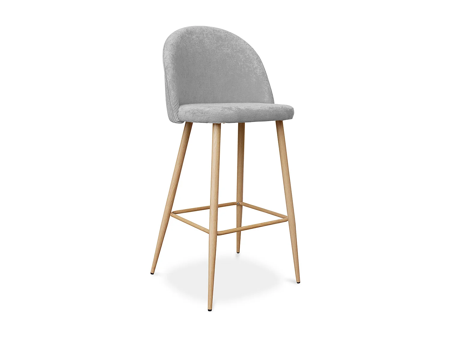 Sgabello imbottito in tessuto - Design scandinavo - 76cm - Evelyne