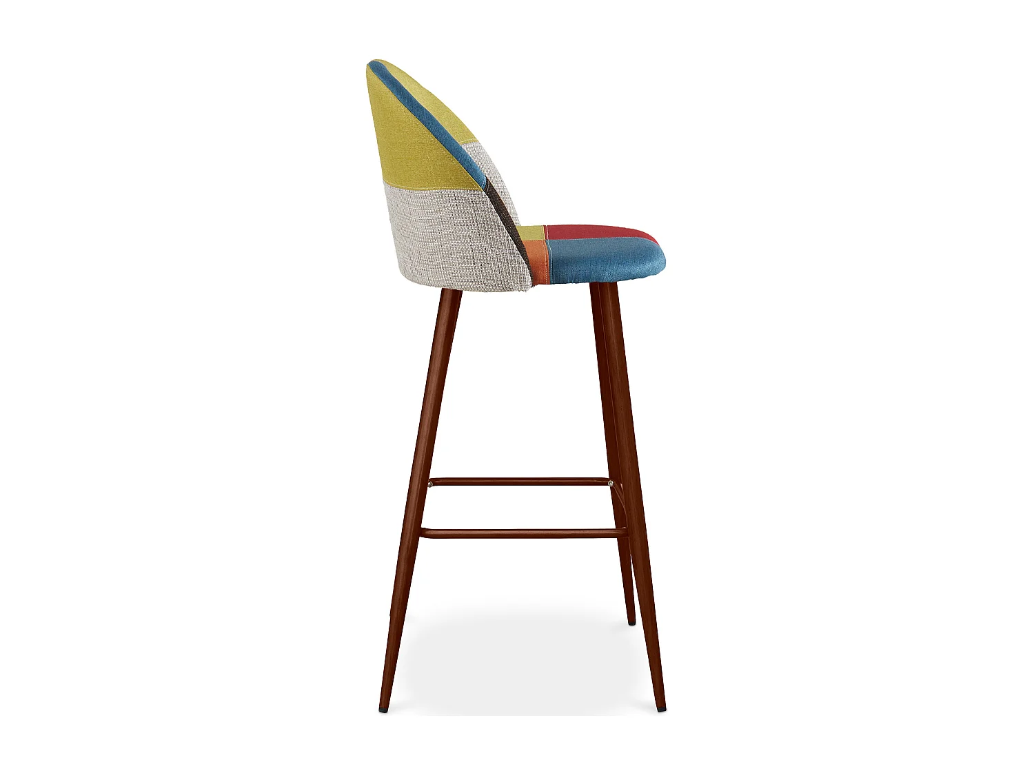 Tabouret Rembourré en Patchwork - Style Scandinave - Simona Multicolore