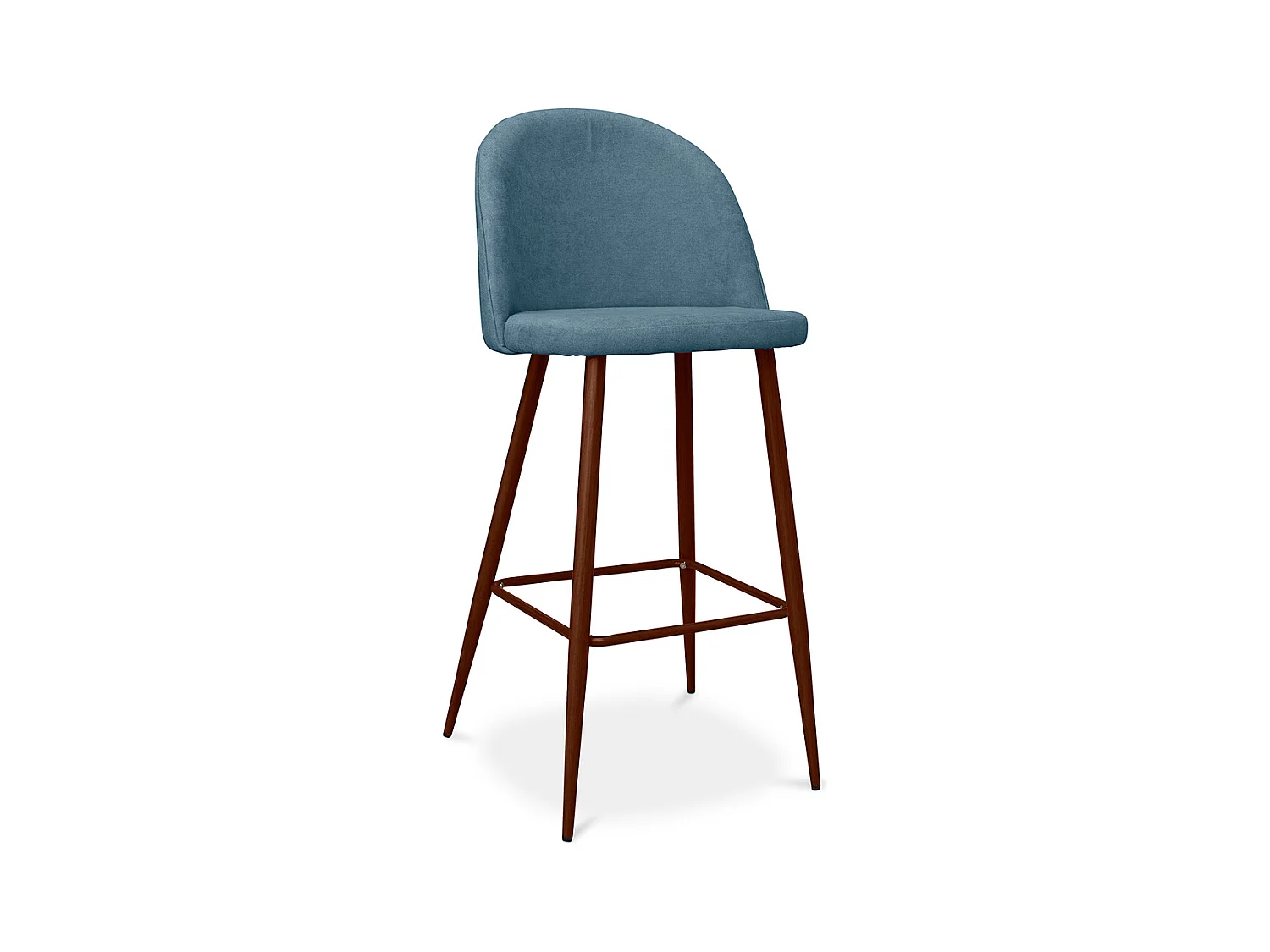 Tabouret rembourré en tissu - Design scandinave - 76cm - Evelyne Turquoise