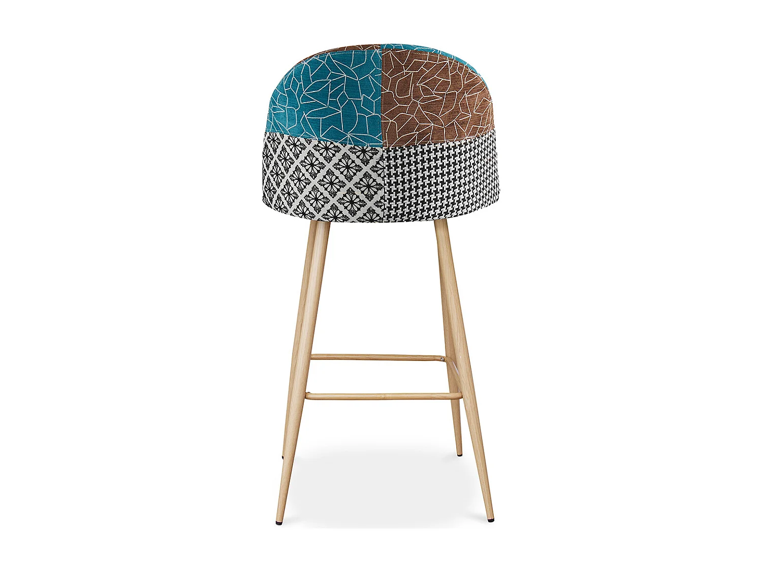 Gepolsterter Hocker im Patchwork-Stil - Skandinavischer Stil - Evelyne