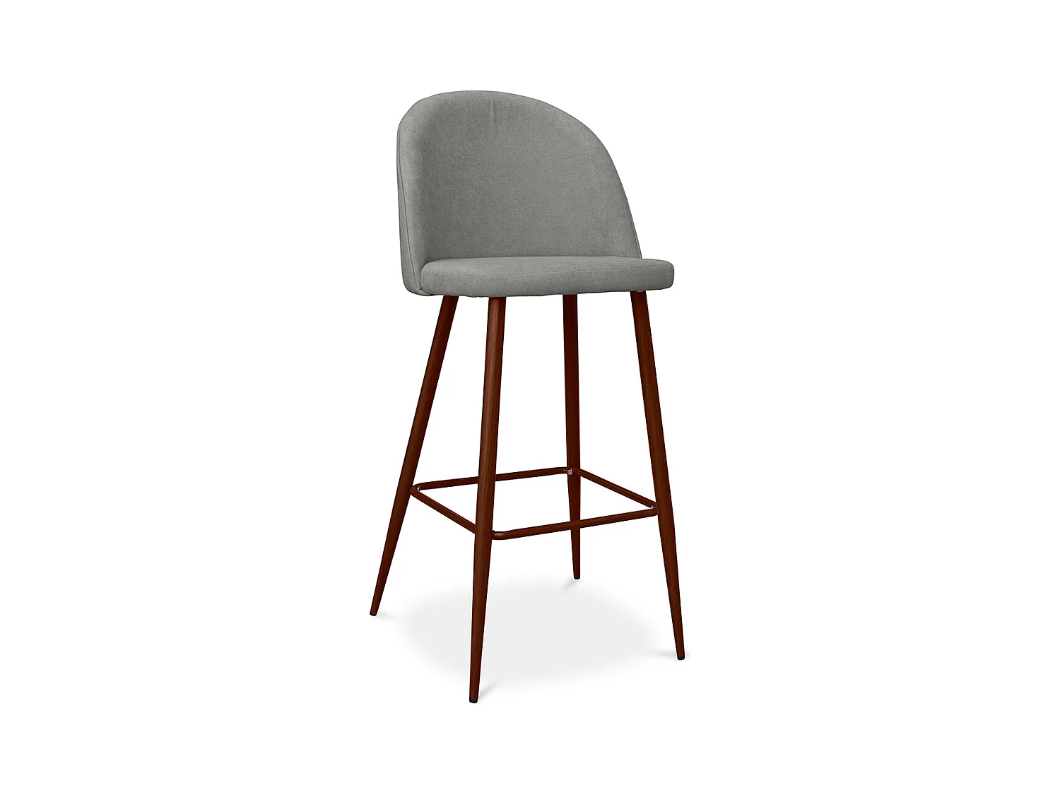 Tabouret rembourré en tissu - Design scandinave - 76cm - Evelyne Gris