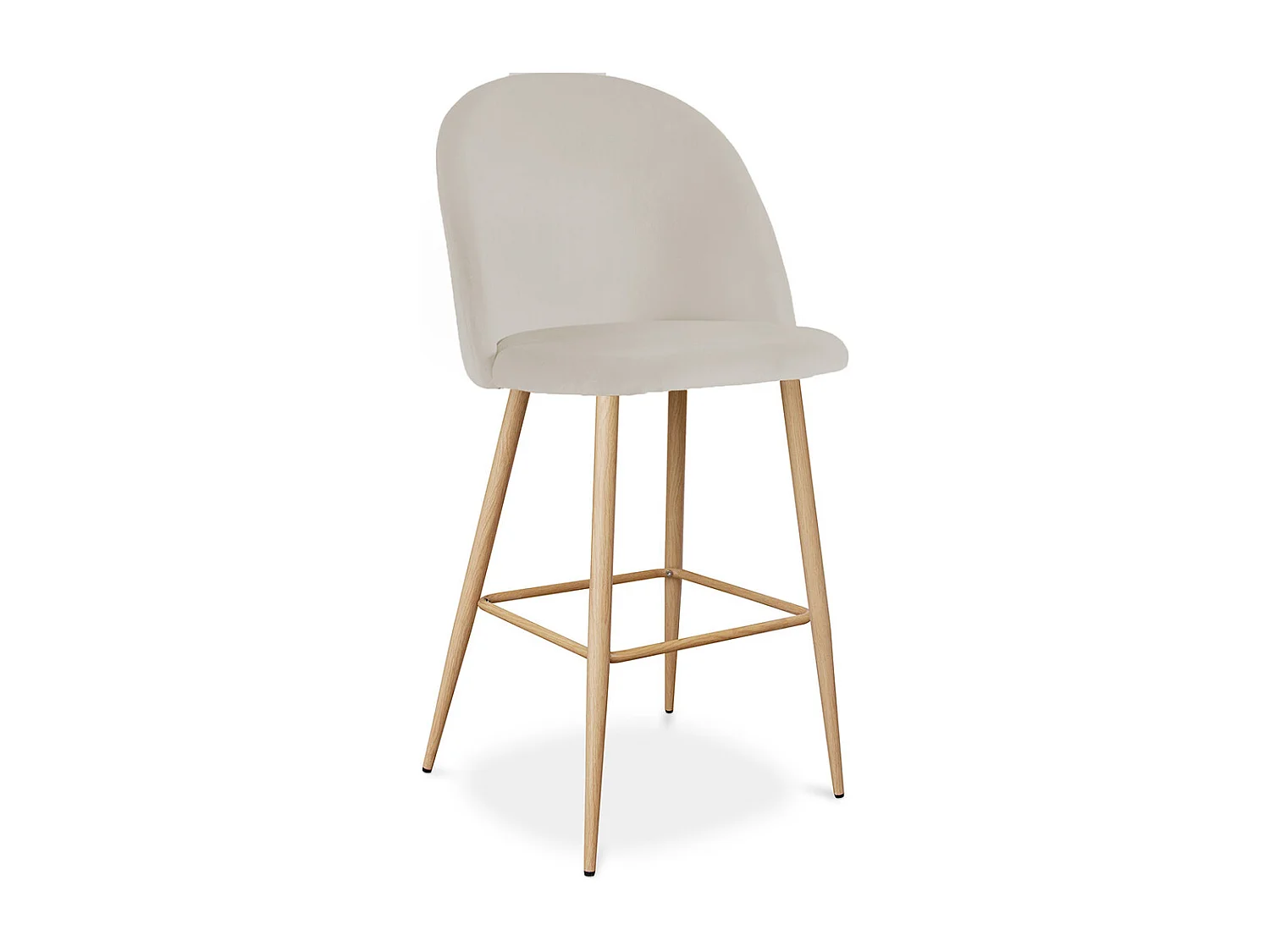 Taburete Tapizado en Terciopelo - Diseño Escandinavo - Evelyne