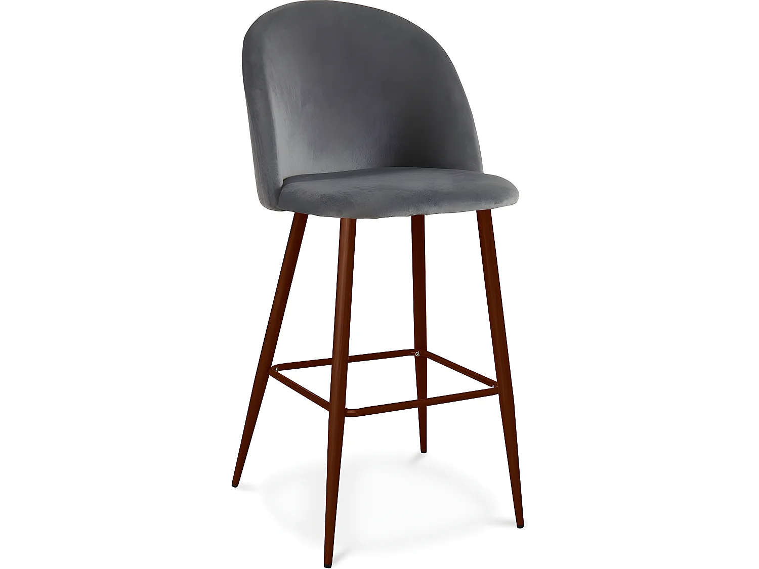 Samtgepolsterter Hocker - Skandinavisches Design - Evelyne