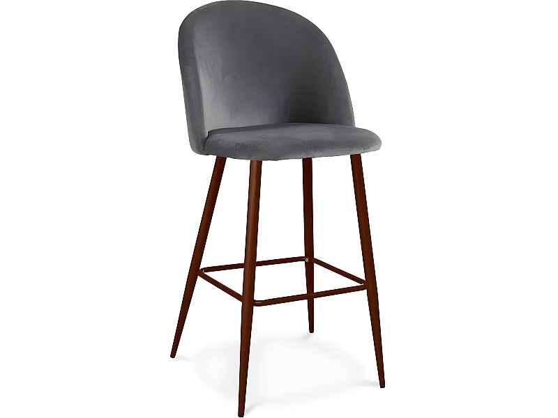 Taburete Tapizado en Terciopelo - Diseño Escandinavo - Evelyne