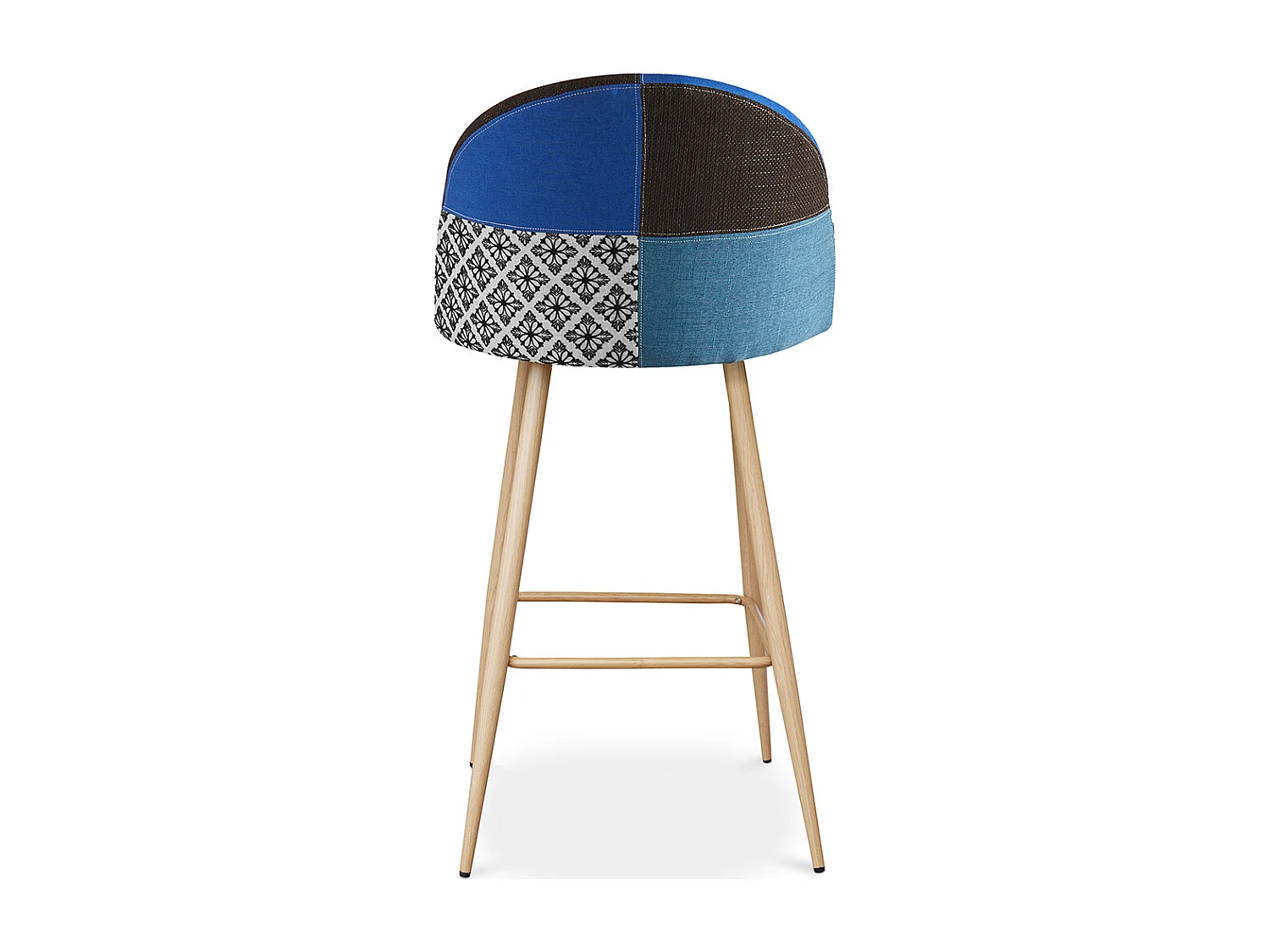 Tabouret Rembourré en Patchwork - Style Scandinave - Evelyne Multicolore