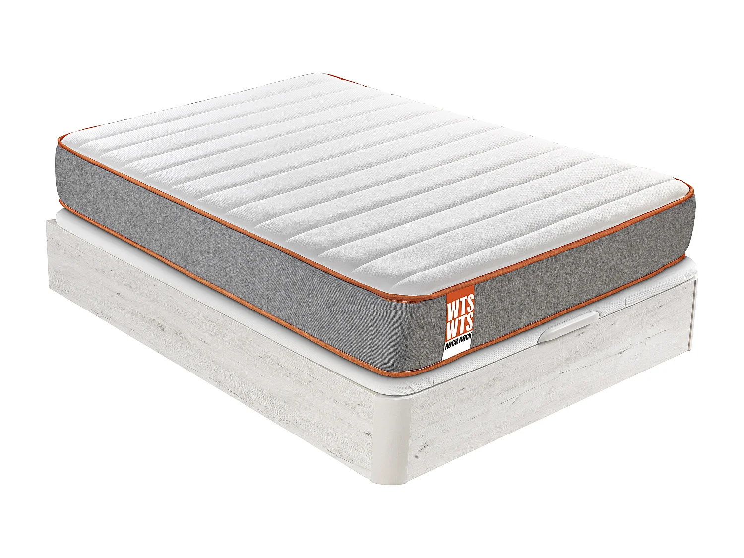 Pack ROCK What the Sleep, Colchón Sostenible HR Visco Soja Natural + Canapé Abatible Glaciar Gran Capacidad, Entrega, Montaje y Retirada Usado 135x190