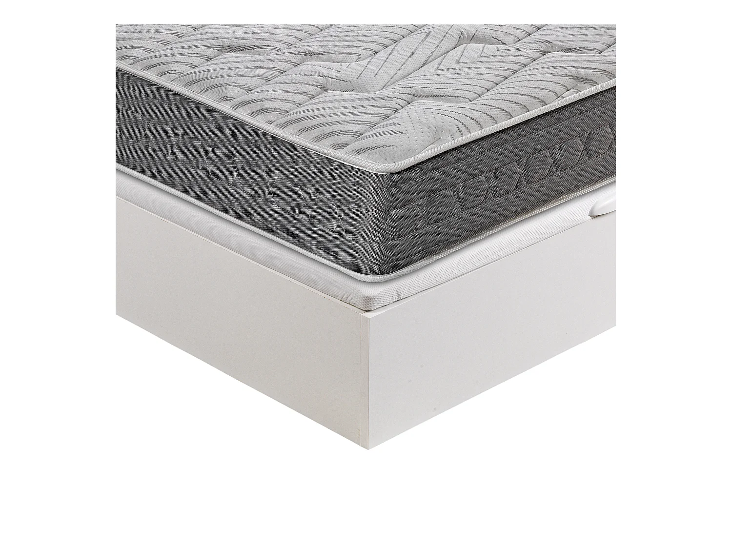 Pack Descanso Royal Sleep, Colchón Viscoelástico Ceramic Plus con Canapé Abatible Gran Capacidad Blanco, Montaje en domicilio incluido 90x190