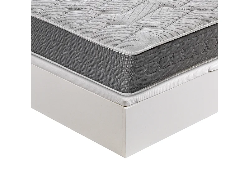 Pack Descanso Royal Sleep, Colchón Viscoelástico Ceramic Plus con Canapé Abatible Gran Capacidad Blanco, Montaje en domicilio incluido 90x190