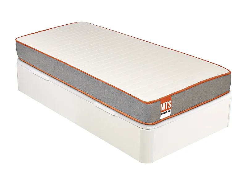 Pack SOUL What The Sleep, Colchón Sostenible HR con Visco + Canapé Juvenil Apertura Lateral Blanco, Entrega, Montaje y Retirada Usado Incluido 90x190