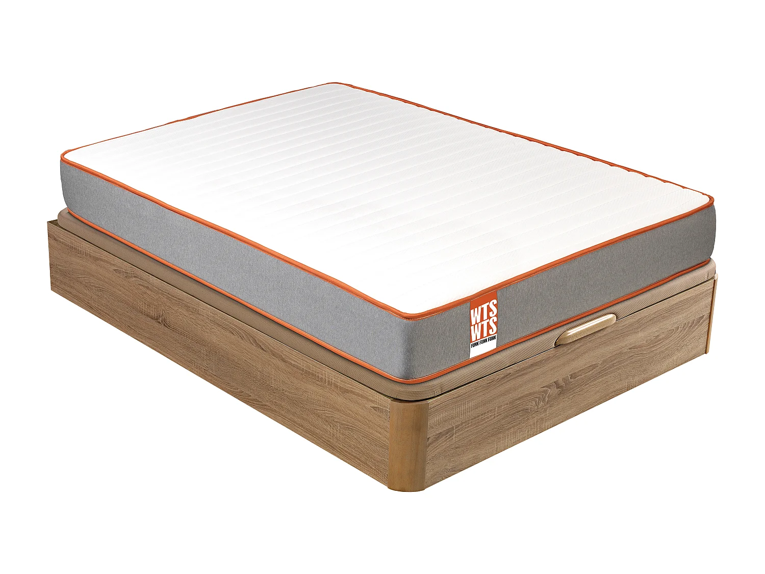 Pack FUNK What the Sleep, Colchón Sostenible Muelles Ensacado Visco + Canapé Abatible Natural Gran Capacidad, Entrega, Montaje y Retirada Usado 90x190