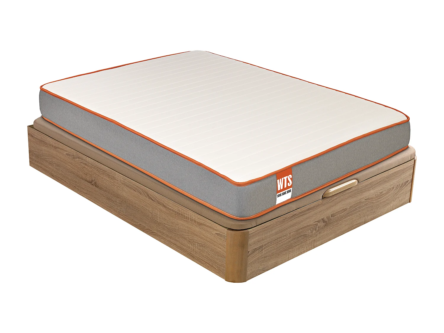 Pack SOUL What the Sleep, Colchón Sostenible HR con Visco + Canapé Natural Gran Capacidad, Entrega, Montaje y Retirada de Usado Incluida 150x190