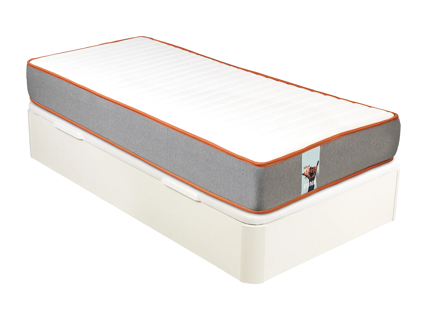 Colchão 90 x 190 cm e sommier juvenil | WTS Rap | Branco | Montagem incl