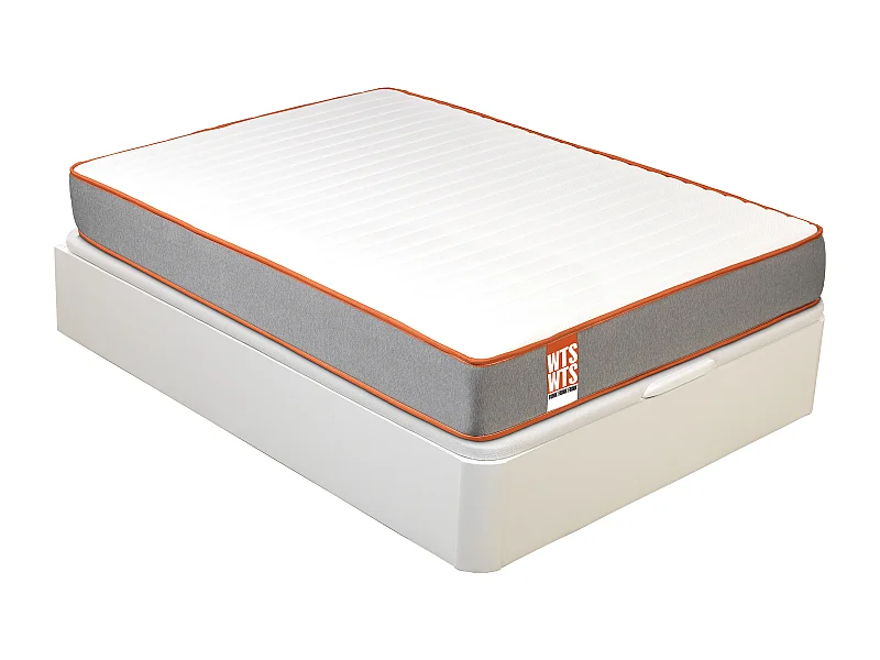 Pack FUNK What the Sleep, Colchón Sostenible Muelles Ensacado Visco + Canapé Abatible Blanco Gran Capacidad, Entrega, Montaje y Retirada Usado 90x190