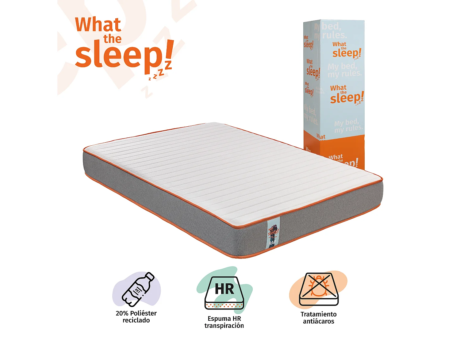 Pack de colchão Rap e Sommier Articulado branco de 90×190|altura 22cm. GRÁTIS: Entrega, montagem e remoção do antigo