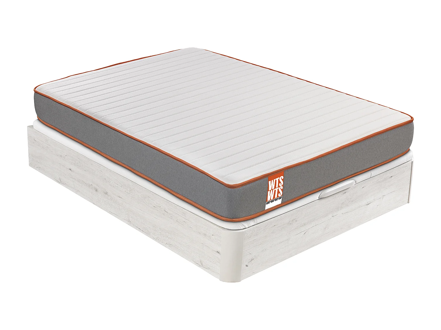 Pack RAP What the Sleep, Colchón Sostenible HR con Visco y Canapé Glaciar Gran Capacidad, Entrega, Montaje y Retirada de Usado Incluida 150x190