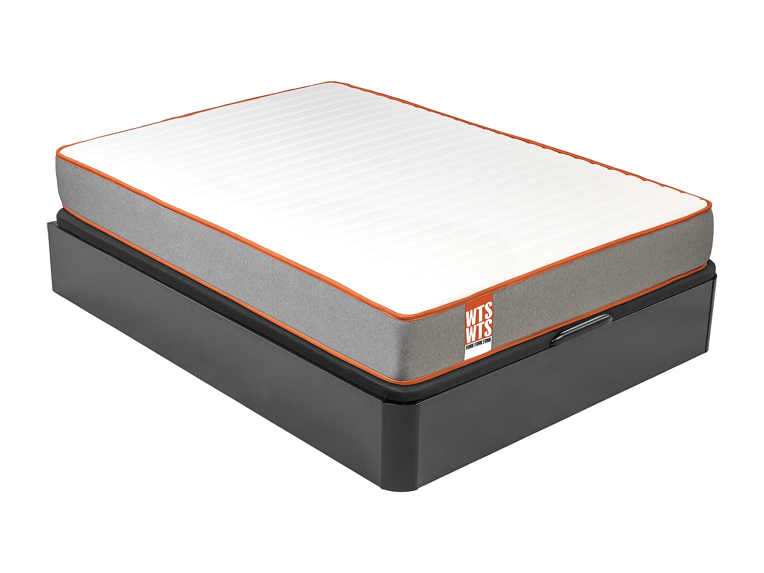 Pack FUNK What the Sleep, Colchón Sostenible Muelles Ensacado Visco + Canapé Abatible Negro Gran Capacidad, Entrega, Montaje y Retirada Usado 150x190