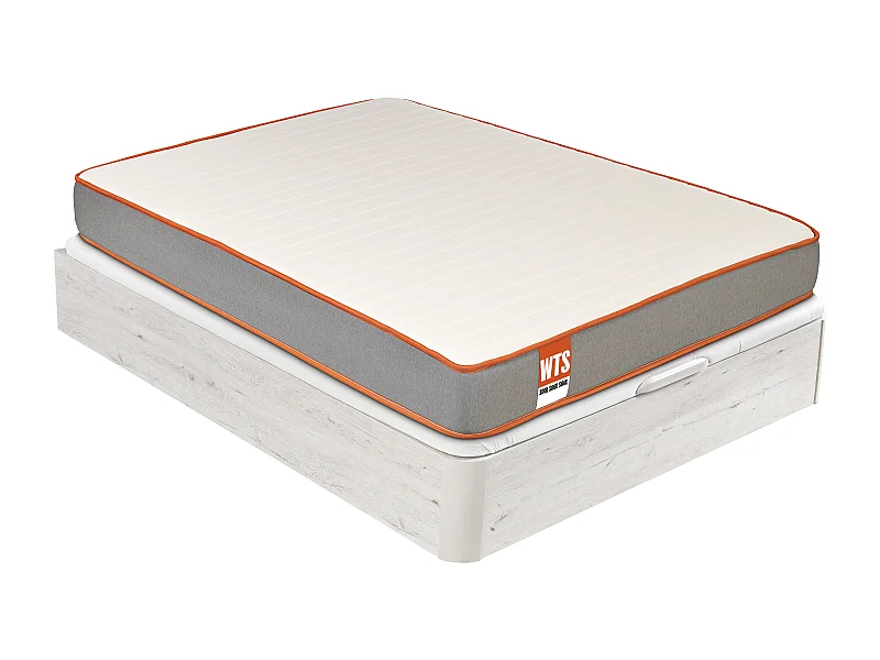 Pack SOUL What the Sleep, Colchón Sostenible HR con Visco + Canapé Glaciar Gran Capacidad, Entrega, Montaje y Retirada de Usado Incluida 90x190