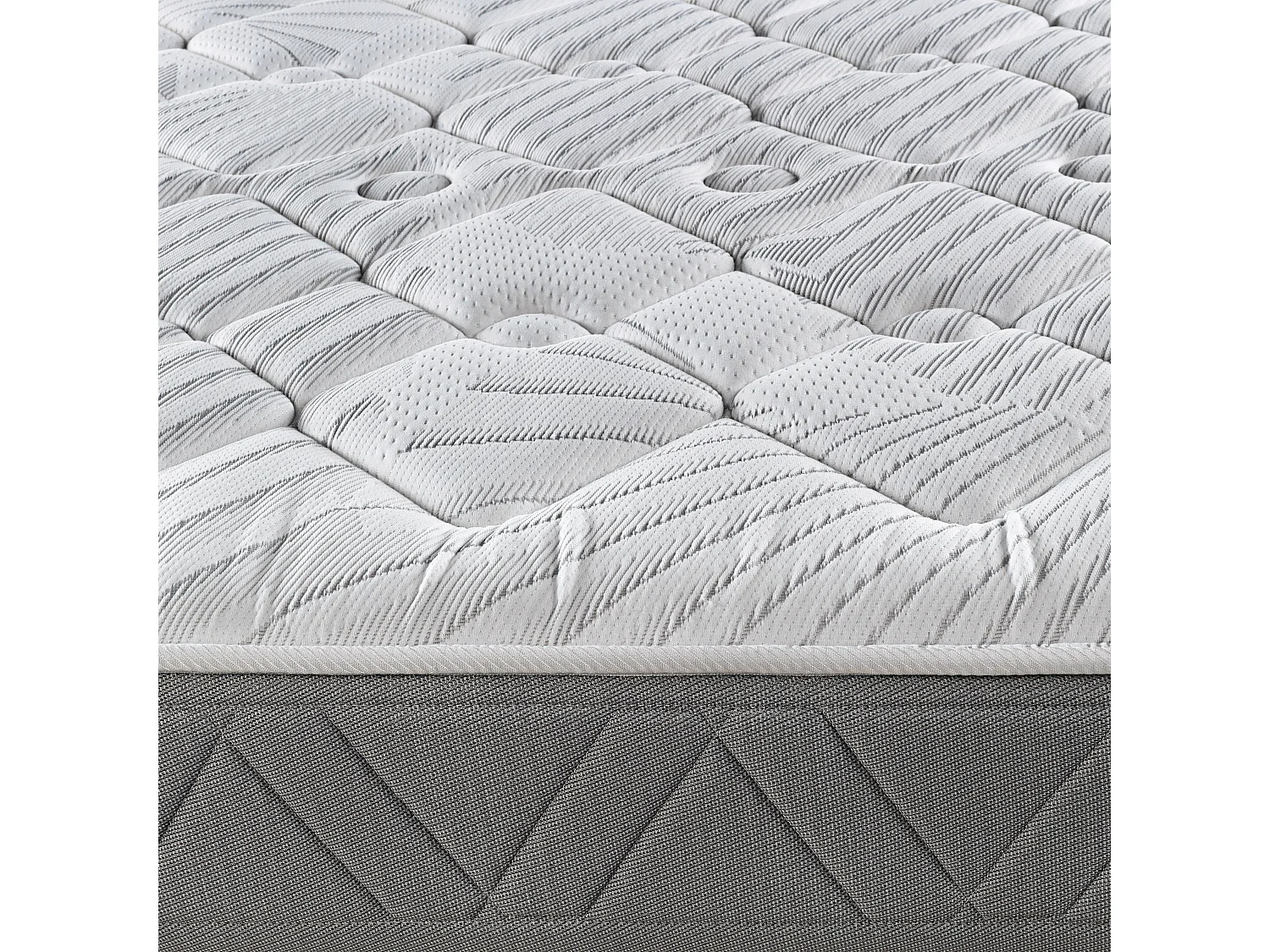 Colchón Royal Sleep Ceramic Pocket, Muelles ensacados con Viscoelástica, Hilo de Carbono Efecto Antiestrés y Biocerámico, 27 cm, Confort Alto, 135x182