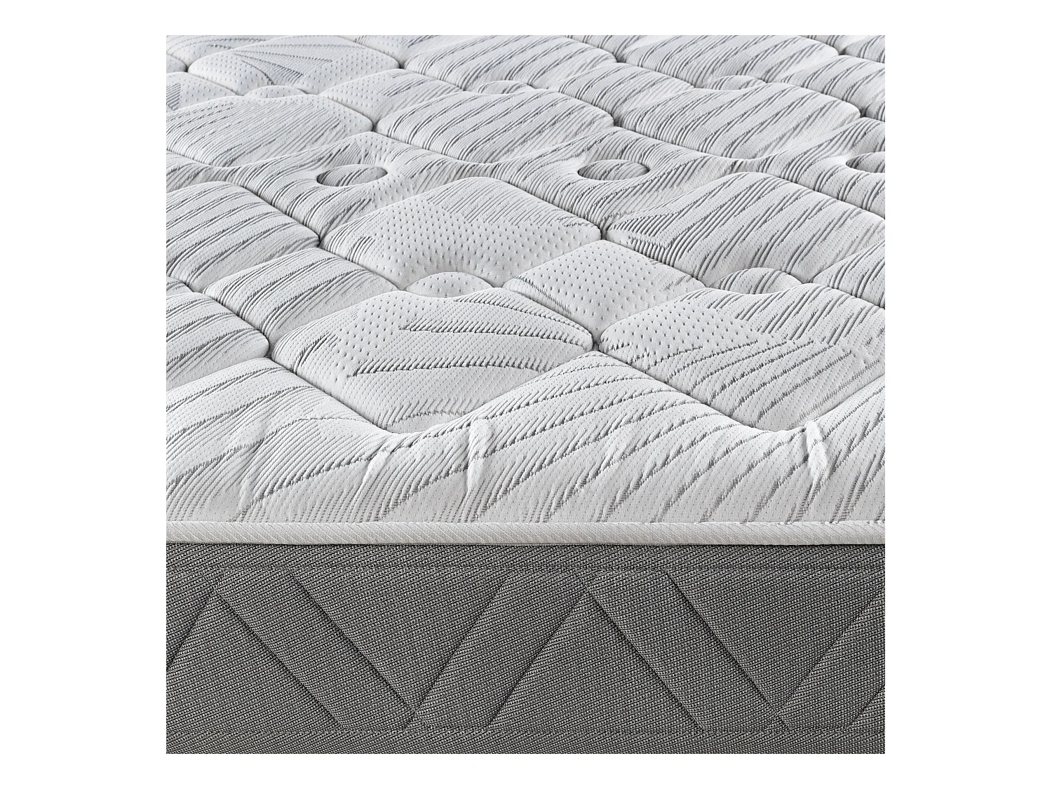 Colchón Royal Sleep Ceramic Pocket, Muelles ensacados con Viscoelástica, Hilo de Carbono Efecto Antiestrés y Biocerámico, 27 cm, Confort Alto, 140x190