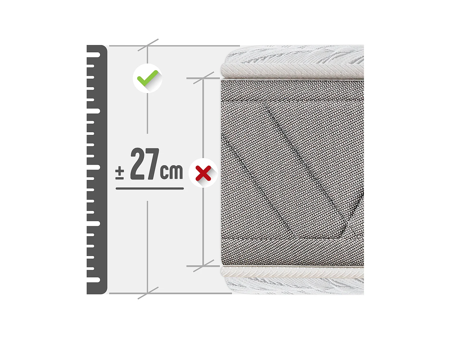 Colchón Royal Sleep Ceramic Pocket, Muelles ensacados con Viscoelástica, Hilo de Carbono Efecto Antiestrés y Biocerámico, 27 cm, Confort Alto, 140x190