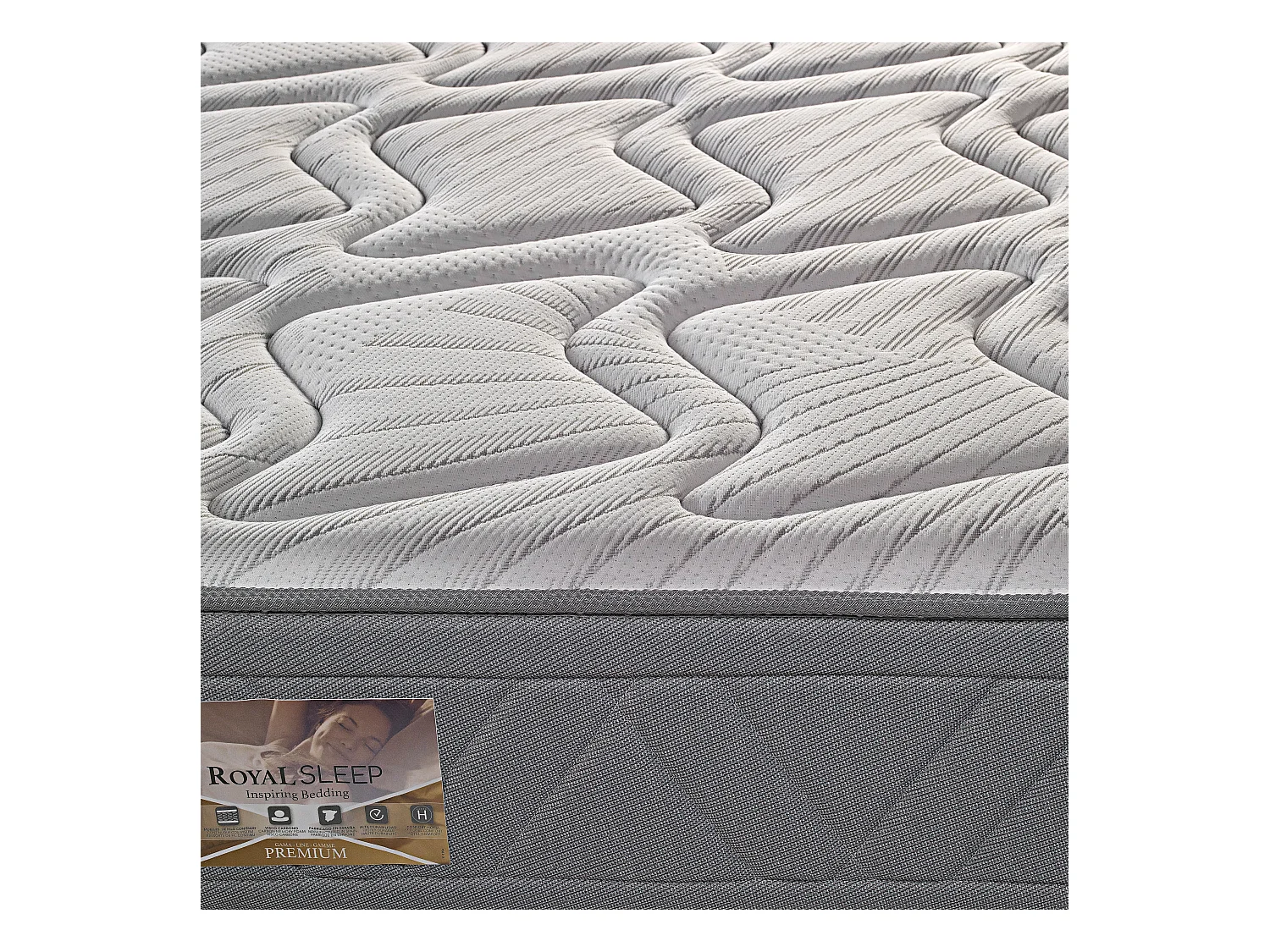 Colchón Royal Sleep Ceramic Prestige, Muelles con Viscoelástica, Hilo Carbono y Biocerámico, Confort Hotel, 27 cm, Confort Alto, 140x190