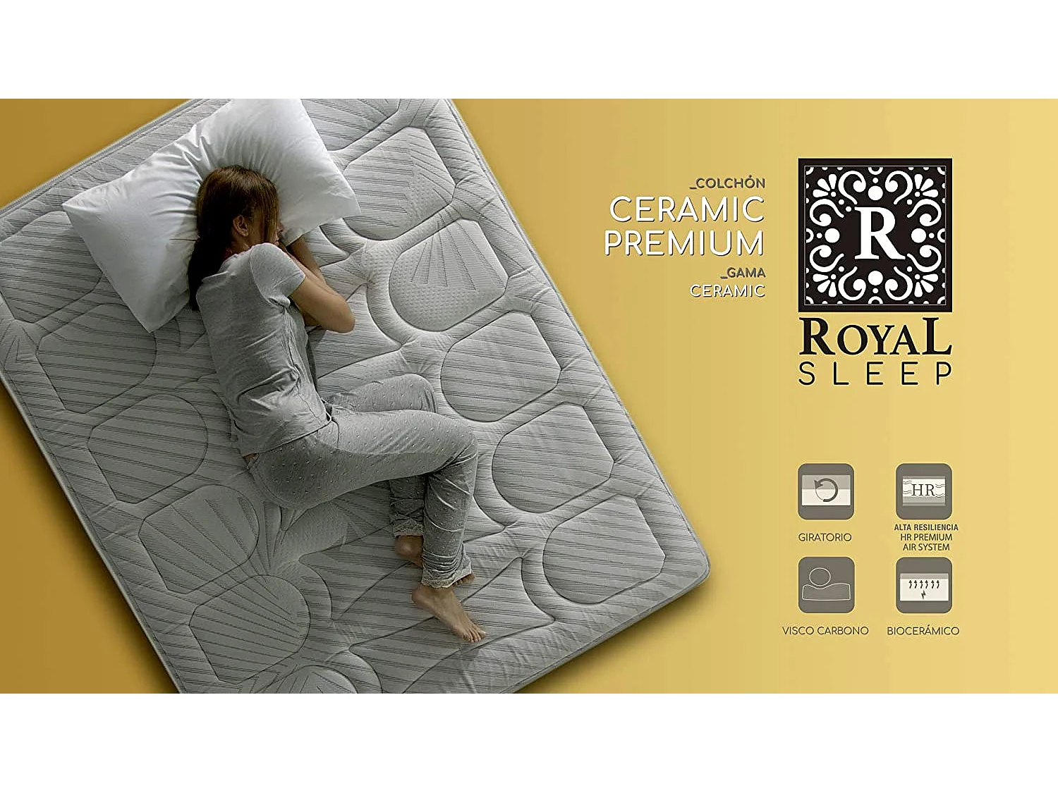 Colchão 90 x 190 cm | RS Ceramic Premium | Espuma HR + Visco | 29 cm | Firme