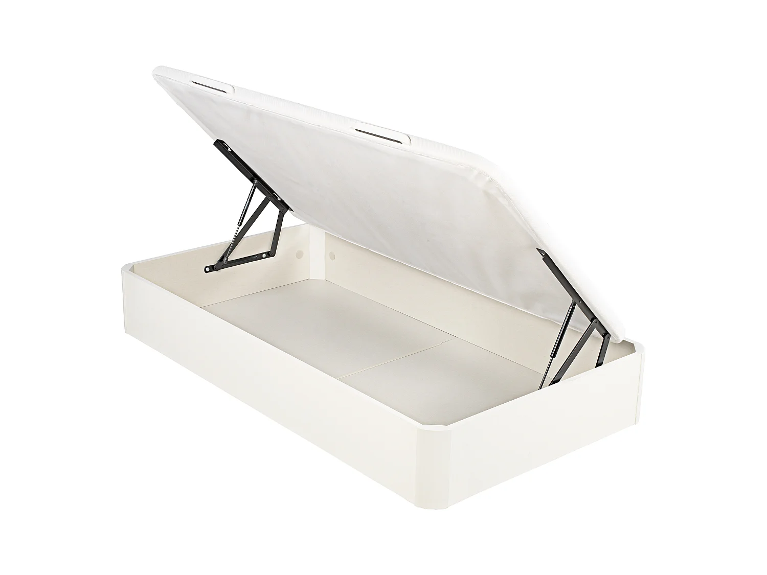 Box spring juvenil com abertura lateral na cor branca. GRÁTIS: Entrega, montagem e remoção do antigo | 90 x 190 cm