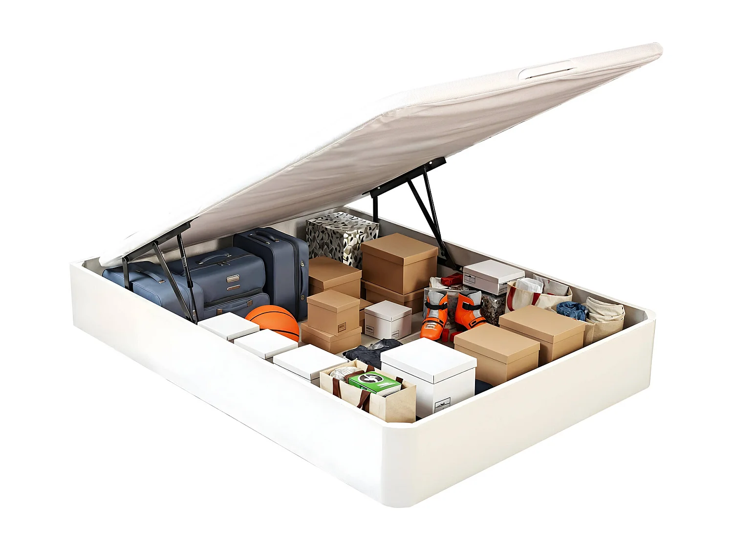 Sommier rebatível 105 x 190 cm WTS | Branco | 31 cm | Montagem e remoção incl.