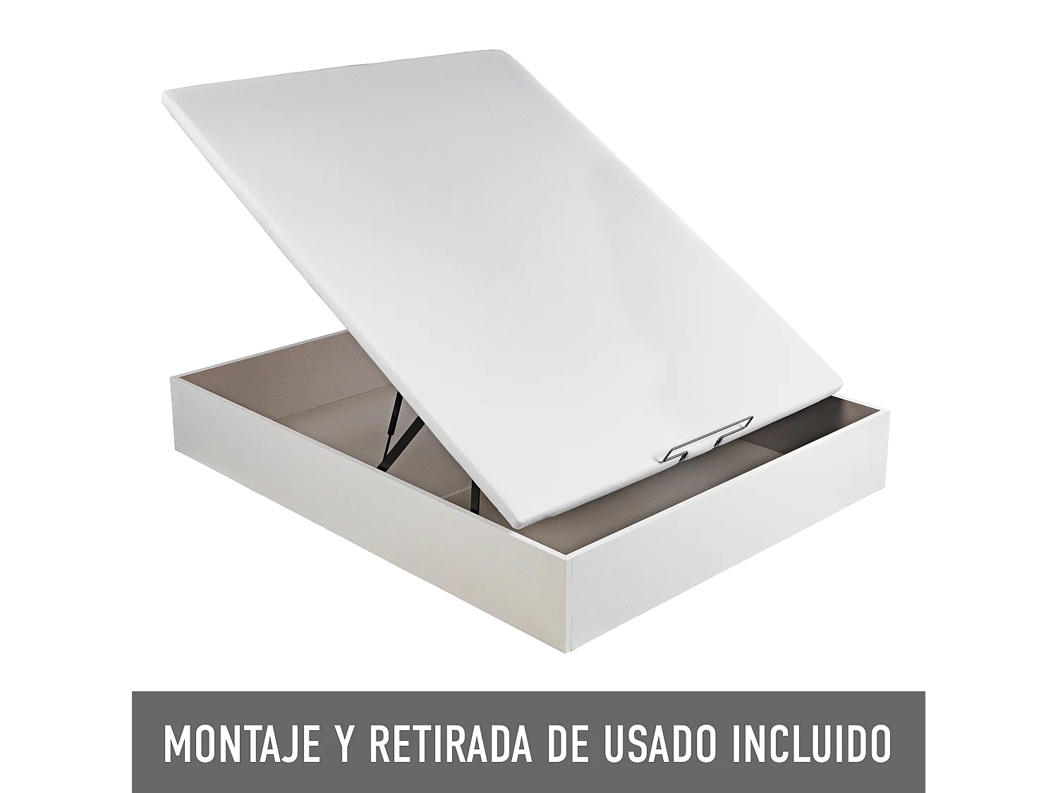 Sommier Articulados com arrumação - Fácil abertura, grande capacidade, tampa 3D | 150 x 190 cm