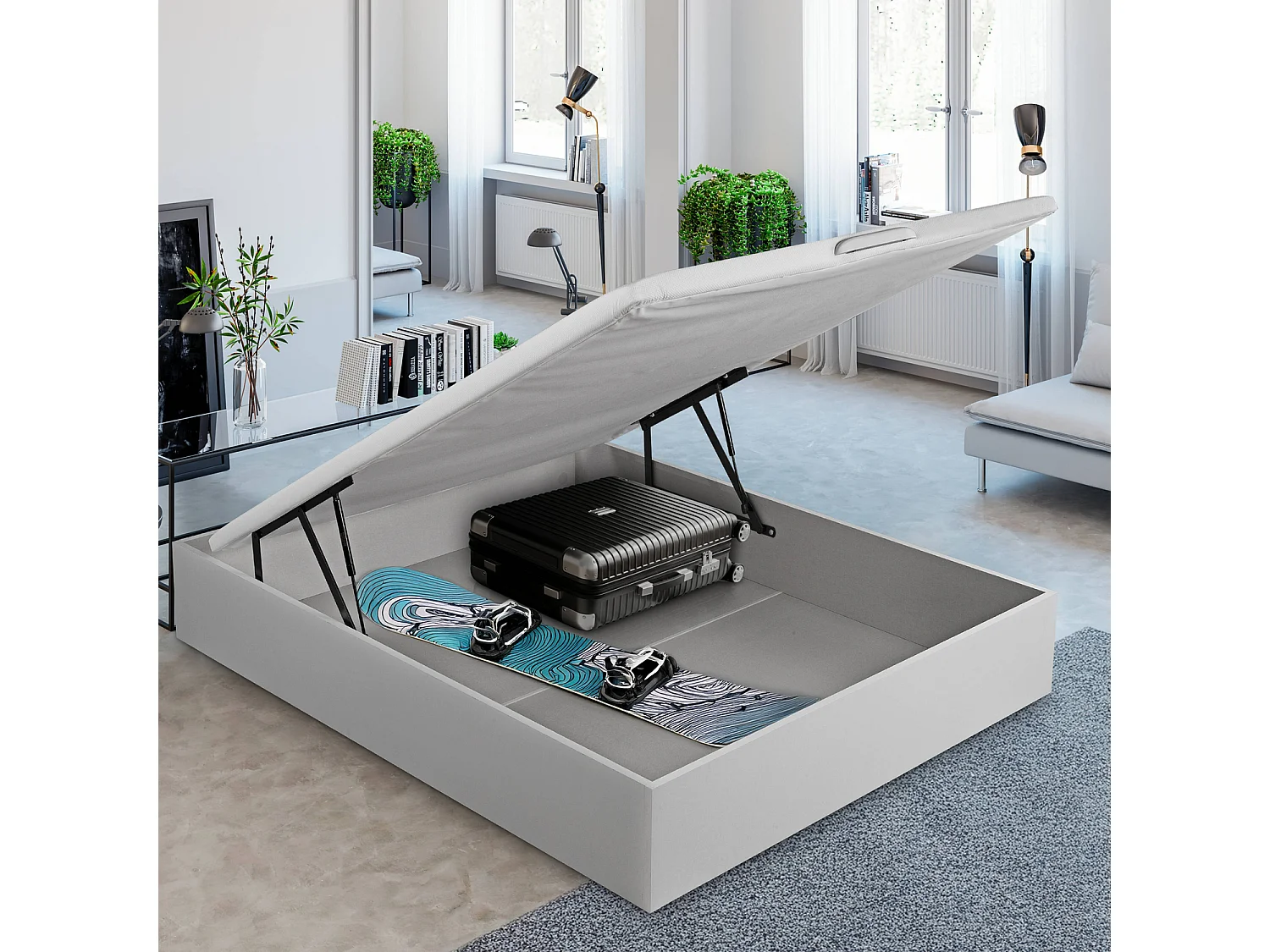 Sommier rebatível 90 x 190 cm | ROYAL SLEEP | Branco | 31 cm | Montagem e remoção incl.