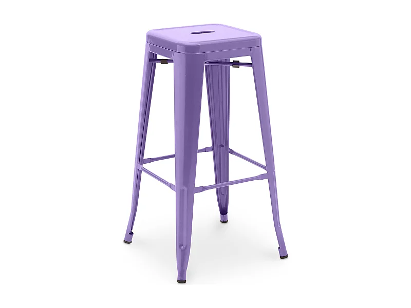 Tabouret de bar - Design industriel - 76cm - Nouvelle édition- Stylix Violet pastel