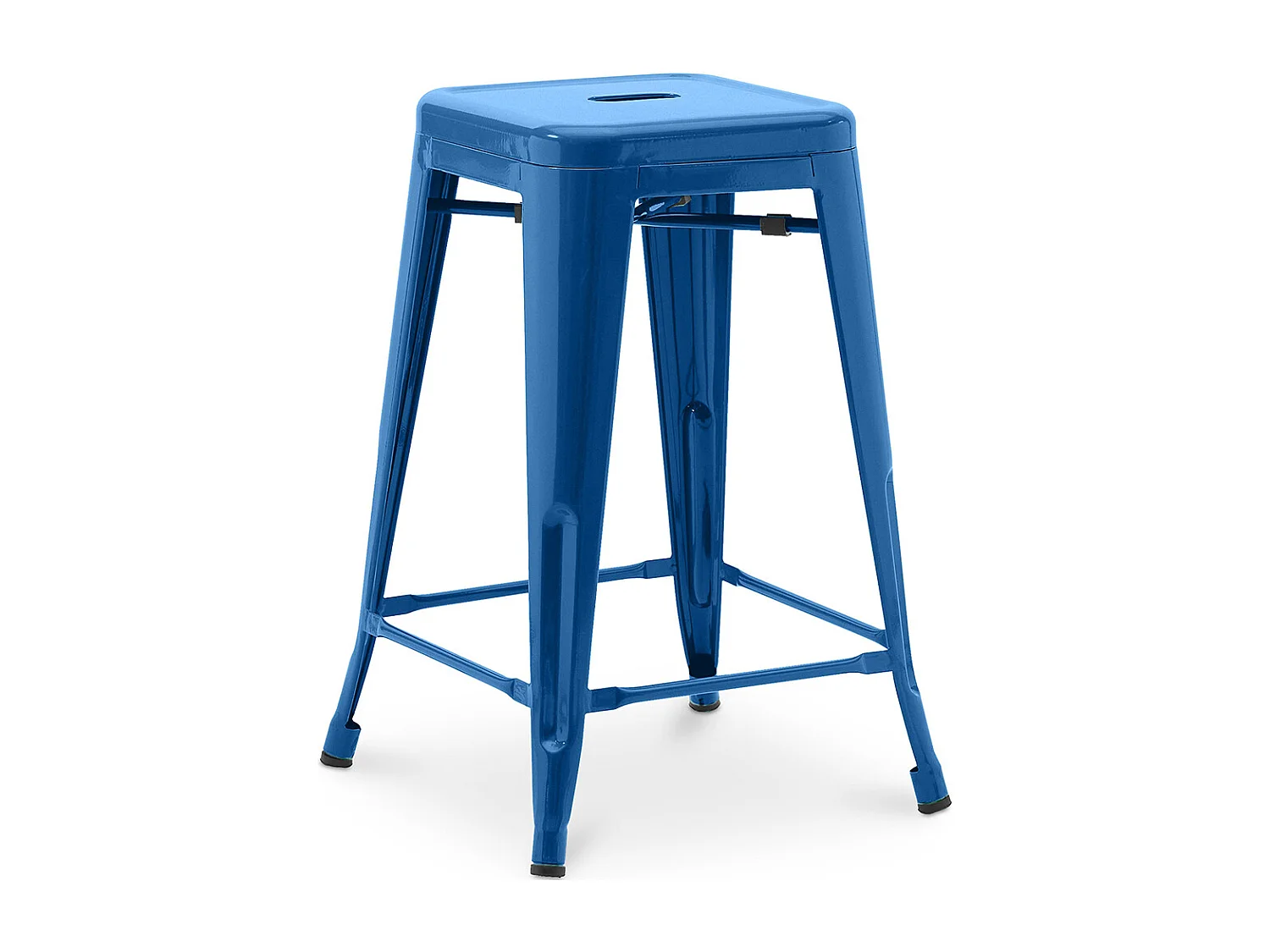 Tabouret de bar - Design industriel - 60cm - Nouvelle édition - Stylix Bleu foncé
